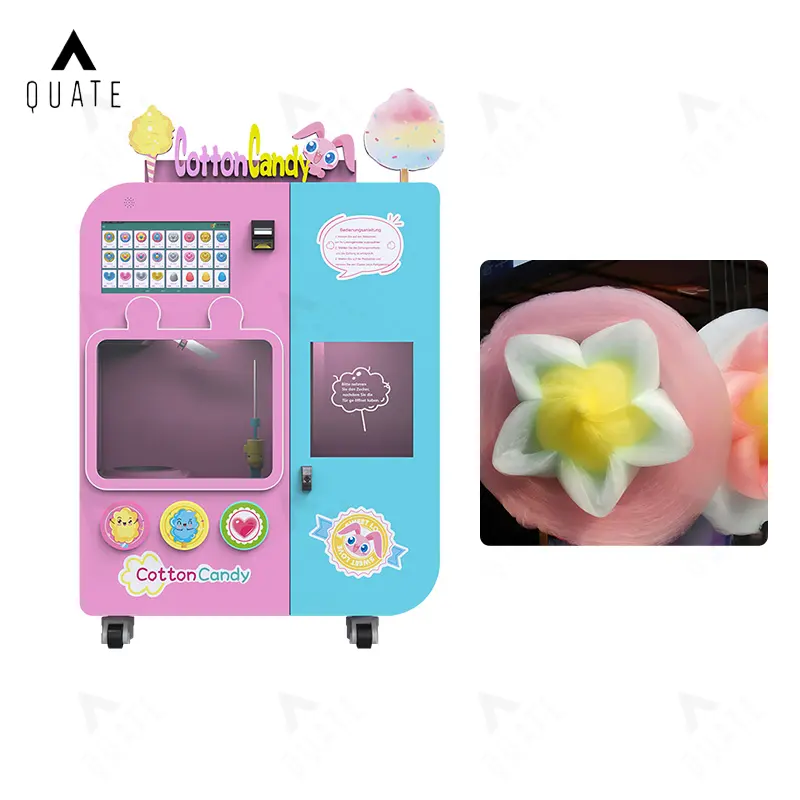 New design Cotton Candy Machine with sugar Selling Automatic Cotton Candy Vending Machine