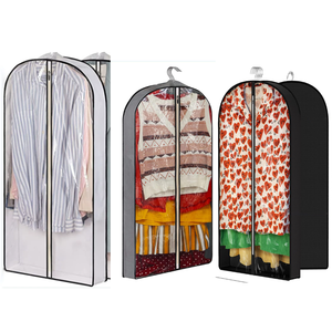 Housse de protection anti-poussière en PEVA transparente, scellée sous vide, non tissée, avec fermeture éclair, anti-mites, pour placard, voyage, vêtements suspendus, robe - Product Image 1