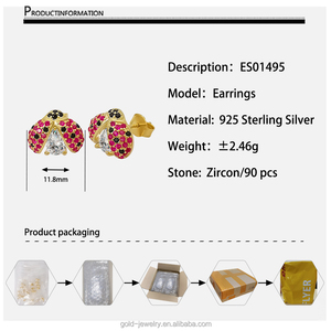 เครื่องประดับรูป<span class=keywords><strong>แมลง</strong></span>ไม่มีตัวตนสร้อยคอและต่างหูที่มีเสน่ห์สีเงิน925ละเอียดอ่อนพร้อมโซ่เชื่อมเซอร์โคเนียที่แวววาวของขวัญที่สมบูรณ์แบบ - Product Image 6