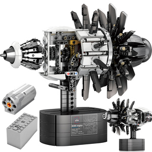 Bộ động cơ máy bay mô hình máy bay phản lực mini lắp ráp động cơ turbojet với bộ động cơ điện, bộ lắp ráp mô hình 1351 chi tiết - Product Image 1