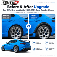 Parafanghi in Fibra di Carbonio Adatti per Alfa Romeo Giulia 952 2017-2023, Parafanghi Posteriori Modificati di Alta Qualità in Fibra di Carbonio
