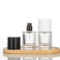 Bon marché 30ml 50 ml flacon de parfum vaporisateur vide vintage fumé super clair givré 50 ml flacons de parfum ronds en verre avec pulvérisateur de brouillard