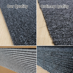Dalles de moquette commerciales carrées en polypropylène, asphalte, PVC, PE, avec support non tissé, pour bureaux, revêtements de sol modulaires - Product Image 2