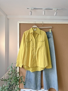 L597 <b>Women's</b> Oversized Linen Shirt with Two Stylish Patch Pockets <b>Long</b> Sleeve Turn Down Collar Patch Pocket Casual <b>Blouse</b> - Product Image 6