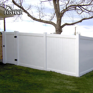 Fentech haute qualité 6ft intimité vinyle PVC panneaux de clôture <span class=keywords><strong>pied</strong></span> blanc extérieur jardin clôture poteau 3D modèle pression Nature en gros - Product Image 2