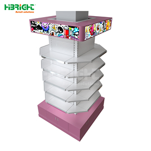 Estanterías Góndola Rosadas de Alta Luminosidad Personalizadas para Tiendas de Conveniencia Infantiles con Caja de Luz Superior para Cómics, Ideales para Supermercados - Product Image 2