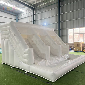 Toboggan aquatique gonflable double piste blanc Castillo Inflable Con Tobogan, toboggan aquatique double princesse gonflable avec piscine à balles Hpfburg - Product Image 1