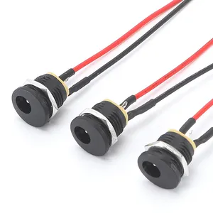 Conector de montagem do painel de fios para cabo de alimentação DC 20AWG 5.5x2.1mm, conector customizável DC099/DC022/DC022B, soquete fêmea 10/15/20CM