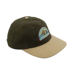 <b>Mens</b> 6-Panel Dad Baseball Hat Soft Unstructured <b>Cap</b> with Curved Brim and <b>Flat</b> Embroidery Logo Made From Hemp Fabric - Product Image 2