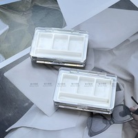 Maßgefertigter Flip-Top Probenhalter für Drei Farben Augenbrauenpuder Pinsel Lidschatten Make-up DIY Kosmetikverpackungsmaterialien Kunststoff
