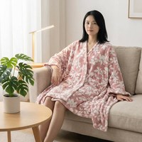 FF6502 Plaid doux en flanelle pour bureau à domicile, châle enveloppant chaud et confortable, cadeau de vacances, couverture portable en peluche florale pour l'hiver