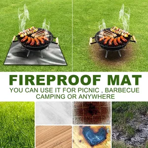 Alfombrilla <span class=keywords><strong>de</strong></span> aluminio <span class=keywords><strong>para</strong></span> parrilla <span class=keywords><strong>de</strong></span> 100cmx100cm, resistente al calor y al fuego, base <span class=keywords><strong>de</strong></span> 3 capas, alfombrilla grande <span class=keywords><strong>para</strong></span> brasero, fácil <span class=keywords><strong>de</strong></span> limpiar, <span class=keywords><strong>para</strong></span> césped - Product Image 3