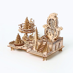 Nuovo <span class=keywords><strong>Puzzle</strong></span> in Legno Natalizio Transfrontaliero, Giocattolo Educativo, Ornamento da Scrivania Creativo, Tema Edifici, 50 Pezzi - Product Image 6