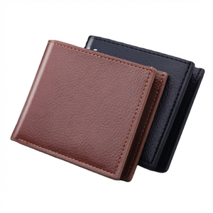 Vintage PU Leather Short <b>Wallet</b> <b>Men</b> Slim <b>Card</b> <b>Holder</b> Open <b>Wallet</b> Textured Bifold Case <b>for</b> Daily Use - Product Image 1