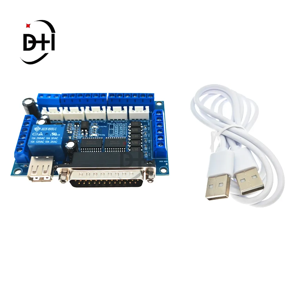 MACH3 arayüz kartı CNC 5 eksen Optocoupler adaptörü step Motor sürücü + USB kablosu