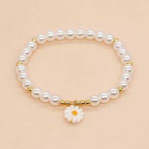 Nueva Joyería de Moda Bohemia, Conjunto de Pulseras de Cuentas Chapadas en Oro para Chicas de Playa, con Dijes de Estrella, Corazón y Margarita, y Perlas - Product Image 5
