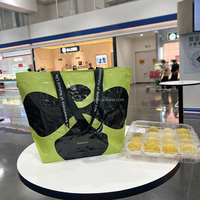 Ouye Sac fourre-tout réutilisable tissé en PP laminé avec logo personnalisé avec poignée imprimée pour cadeau