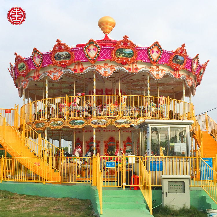 Outdoor Amusement Rides Double Floor Carousel