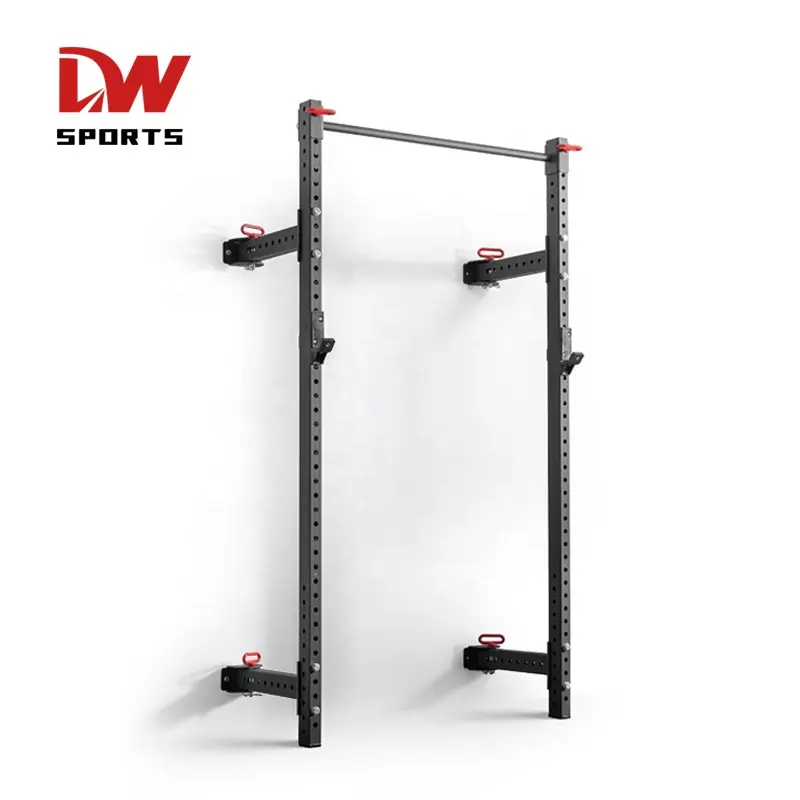 DW SPORTS Wall Mount Folding Squat Rack for Home Gym