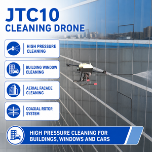 Drone de nettoyage professionnel à jet d'eau, UAV intelligent avec contrôle de mission, équipement de nettoyage de murs extérieurs pour l'entretien des propriétés hôtelières - Product Image 1