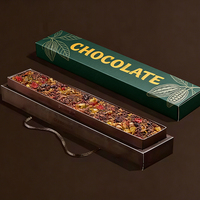 Caja de Embalaje Plegable de Papel Tiramisú Larga, Moderna y de Lujo, Personalizada, con Cortador Acrílico y Asa