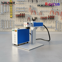 Mesin Penanda Laser Serat Baru HAUSER, Presisi Tinggi, CNC, Pengukiran, Pemotongan, Pendingin Udara, Portabel, Plat Nama Logam, Biru, Split