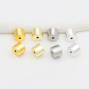 Tapones para los oídos cilíndricos de silicona metálica de 18k que conservan el color, pendientes anticaída, accesorios para pendientes hechos a mano DIY A55B - Product Image 2