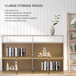 Tủ Búp Phê màu trà sữa, Tủ Búp Phê phong cách giữa thế kỷ tối giản, đồ nội thất mô-đun đa năng, Tủ lưu trữ tùy chỉnh - Product Image 3