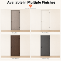Puerta Interior Moderna Mexin de Panel Plano de Madera Gris, Insonorizada, Precolgada con Marco para Dormitorio, Apartamento, Renovación del Hogar