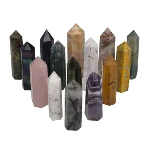 Wholesale High Quality Natural Crystals Healing Stones Amethyst Clear Rose Quartz Wand Crystal Tower Crystal Point
