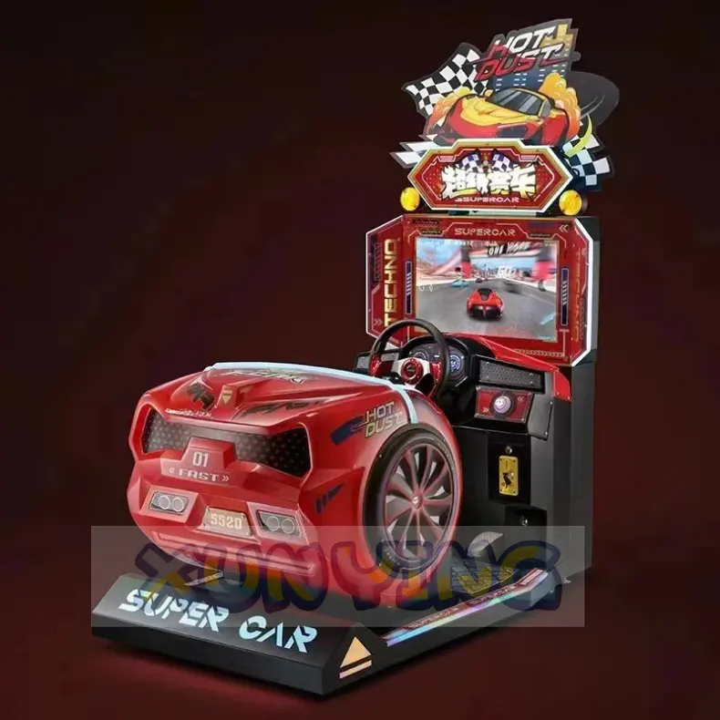 26 Zoll LED-Bildschirm Rennwagen Spielmaschine Arcade Spielmaschine Auto-Rennen