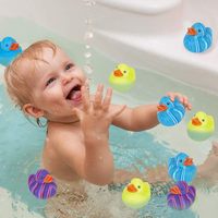 Lot de 12 canards en caoutchouc multicolores pour enfants, unisexes, mignons, jouets de bain et de piscine, fournitures amusantes pour carnaval, fête d'anniversaire