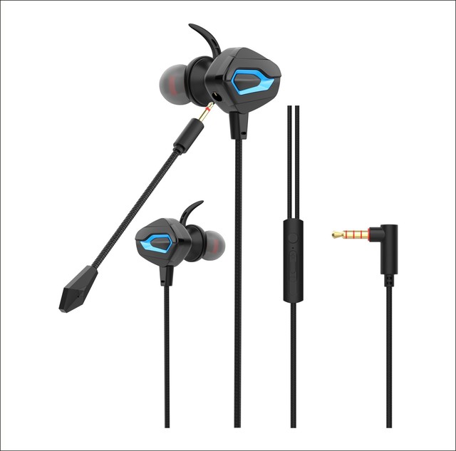 Gaming Earphone Wired Dynamic Headset 3.5mm In-Ear Ultra-Low Latency With Microphone Earbud Headset for Mobile Phone/Pc