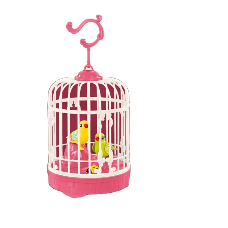 Simulation with bird cage children with sound will move will be called electric sound-activated induction bird baby baby toy