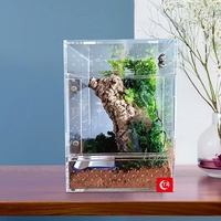Boîte d'élevage écologique pour reptiles et araignées-loup en acrylique transparent TX Cross-Border avec ventilation magnétique et couvercle verrouillable empilable