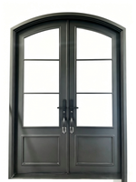 Porte double en fer forgé sur mesure, moderne et décorative pour l'extérieur, idéale pour appartement, chambre, entrée d'hôtel - Fabricant OEM