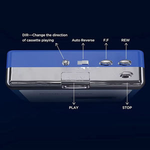 Reproductor de Casetes Portátil USB Ligero, Grabador Azul con Auto Reverse, Compatible con Micrófono/Auriculares de 4.2 y 3.5 mm - Product Image 3