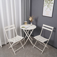 Petit espace en fer pour jardin, Table d'extérieur pliable et Portable, ensemble de 2 chaises