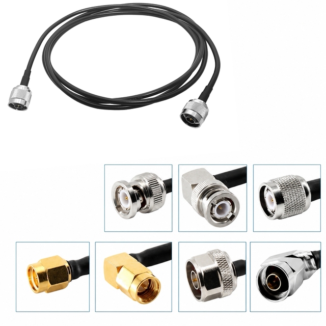 RF Male Coax Connector N-Plug Straight with Lmr200 Coaxial Cable Assembly for Double Shielded 2.4G/5G WIFI Antenna Extension