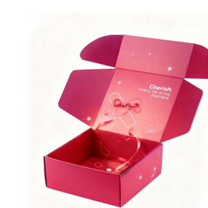 Caja de Envío de Cartón Corrugado Rosa de Doble Cara con Recubrimiento UV, Reutilizable, Personalizable, para Ropa, Regalos y Comercio Electrónico - Product Image 6