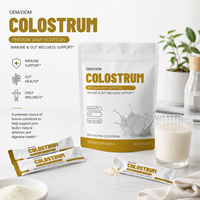 Poudre de colostrum bovin certifiée Halal de qualité supérieure pour adultes, nutrition quotidienne bien-être, sachet individuel portable, mélange facile, fabrication OEM