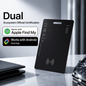 Traceur GPS intelligent pour appareils Apple Find My et Google Find My Device, certifié MFi, double système, format portefeuille fin, localisateur GPS - Product Image 1