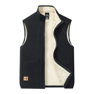 Chaleco cálido de cachemira para hombre, otoño e invierno, con cuello de terciopelo, talla grande, informal, estilo Joker, con logo personalizado. - Product Image 1