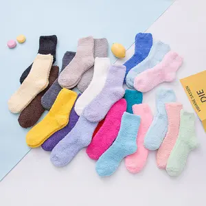 Thick Socks Winter Fuzzy Socks Custom Logo Embroidery Female Socks Indoor Floor Thick Coral Fleece Warm Socks OEM/ODM