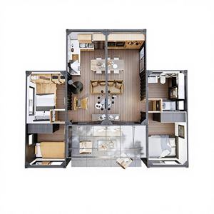 Nouvelle maison conteneur 2026, 3 chambres, petite maison, mini-maison, ensemble complet, maison conteneur, appartement préfabriqué moderne <span class=keywords><strong>de</strong></span> luxe personnalisé - Product Image 4