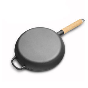 Olla espesada presazonada <span class=keywords><strong>para</strong></span> <span class=keywords><strong>cocinar</strong></span>, <span class=keywords><strong>sartenes</strong></span> con mango de madera de hierro fundido, el mejor mayorista - Product Image 5