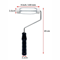 ANST Cadre de rouleau à peinture 4 fils 4 pouces avec tige de 6 mm en acier inoxydable zingué, poignée en plastique, usage industriel/DIY, OEM, garantie 3 mois