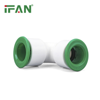 Fournisseur IFAN Raccords de tuyauterie en plastique DIN 8077 Raccords de tuyauterie PPR à coude égal 20-32MM Raccords à connexion rapide PPR de couleur blanche