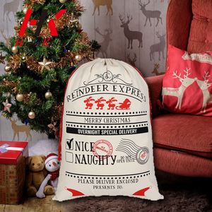 Bolsa de Regalo Navideña de Lona de Alta Calidad, Bolsa de Papá Noel con Cordón para Nochebuena - Product Image 1