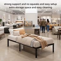 Hochwertiges Klappbares Bettgestell Einfaches Eisenrahmen-Design mit Starker Unterstützung und Ohne Speichen sowie Einfacher Montage Metall-Bett Modulares Schmiedeeisen-Bett